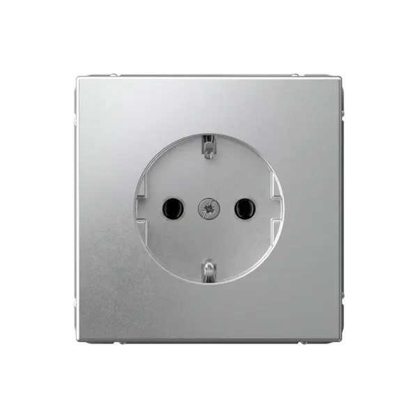 Механизм розетки с заземлением Systeme Electric ArtGallery 16А алюминий GAL000343