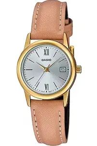Женские кварцевые наручные часы Casio LTP-V002GL-7B3 на кожаном ремешке