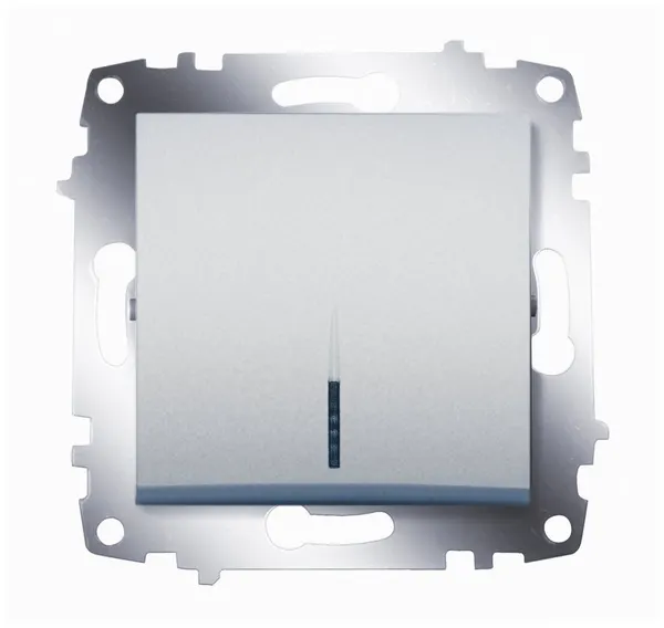Выключатель с подсветкой ABB Cosmo алюминий 619-011000-201