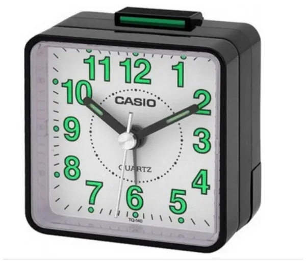 Будильник настольный Casio TQ-140-1B, кварцевый механизм, необрит