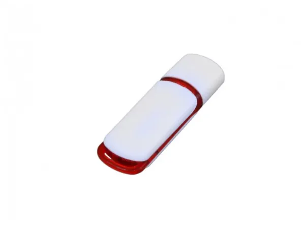 Промо флешка пластиковая с цветными вставками (512 МБ / MB USB 2.0 Красный/Red 003 Flash drive недорого в Москве в упаковке под блистер)