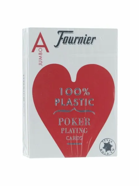 Карты игральные Fournier №2800, 100% пластиковые, красные, 54 шт
