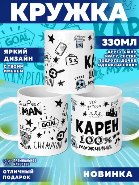 Кружка с именем Карен Фотосувениры