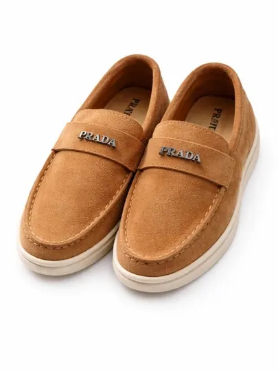 Мокасины лоферы для мальчиков замшевые casual slipon Prada style