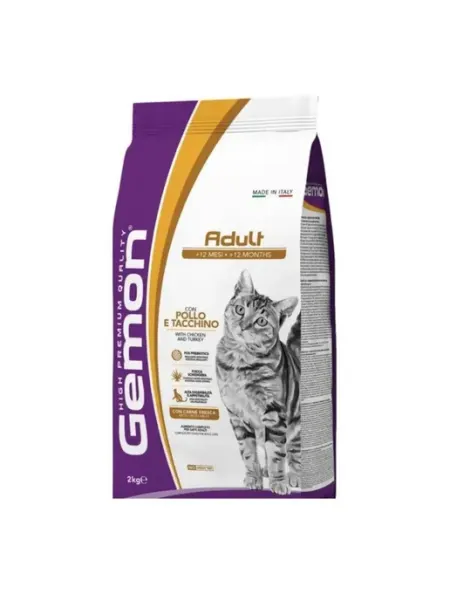 Gemon Cat Сухой корм для взрослых кошек, курица и индейка