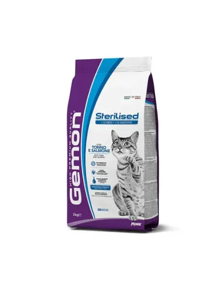 Gemon Cat Сухой корм для стерилизованных кошек, с лососем и тунцом