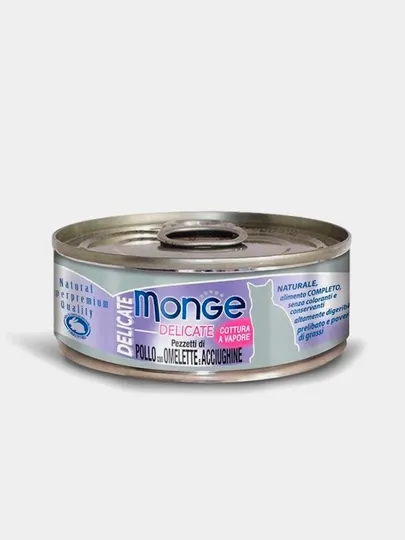 Консервы Monge Cat Natural, куриный омлет с анчоусами