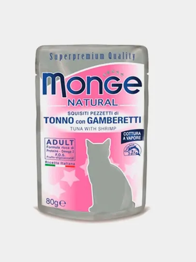 Влажный корм Monge Cat Natural tuna shrimps сhicken