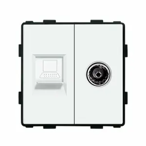 Механизм розетки интернет+тв, Cat5/Tv, цвет белый