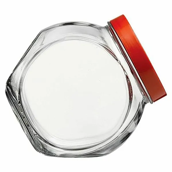 Банка Bella 2,0л (боковая) красная пластиковая крышка