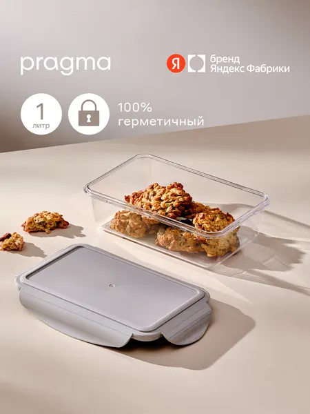 Пластиковый контейнер для хранения продуктов Pragma Luvold, 1 л, серый