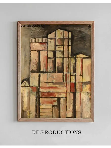 Re.productions Постер Cathedral construction - Joaquín Torres-García