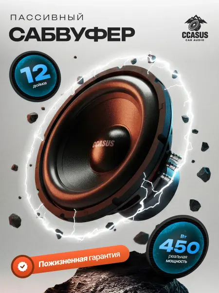 CCASUS Динамик сабвуферный для автомобиля мощный CCASUS-D1212