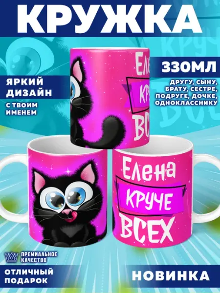 Кружка с именем Елена Фотосувениры