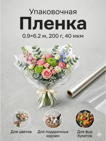 Прозрачная упаковочная пленка в рулоне Сима-Ленд & UPAK LAND