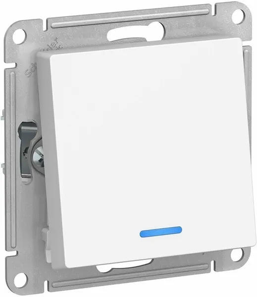 Переключатель Systeme Electric ATLASDESIGN с подсветкой, 1 клав. сх. 6а, 10ах, белый {ATN000163} 1 шт
