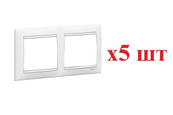 Рамка Legrand 774452 Valena, белая, моментальный монтаж, 5 шт