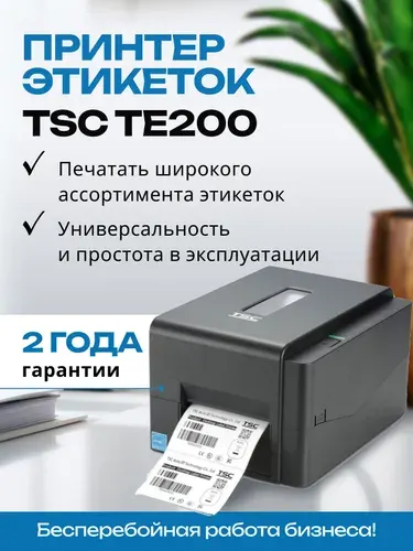 Термопринтер TSC TE200 99-065A101-00LF00 этикеток (термотрансферный, 203dpi)