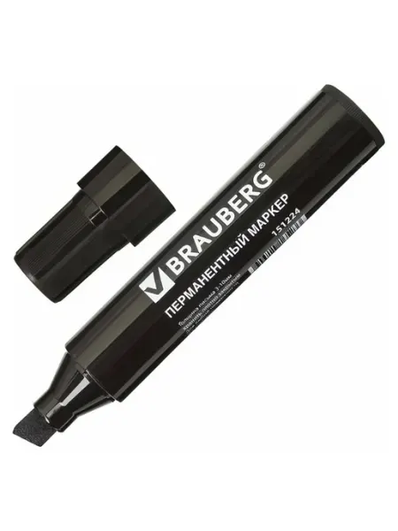 Перманентный маркер BRAUBERG JUMBO, черный, широкая линия