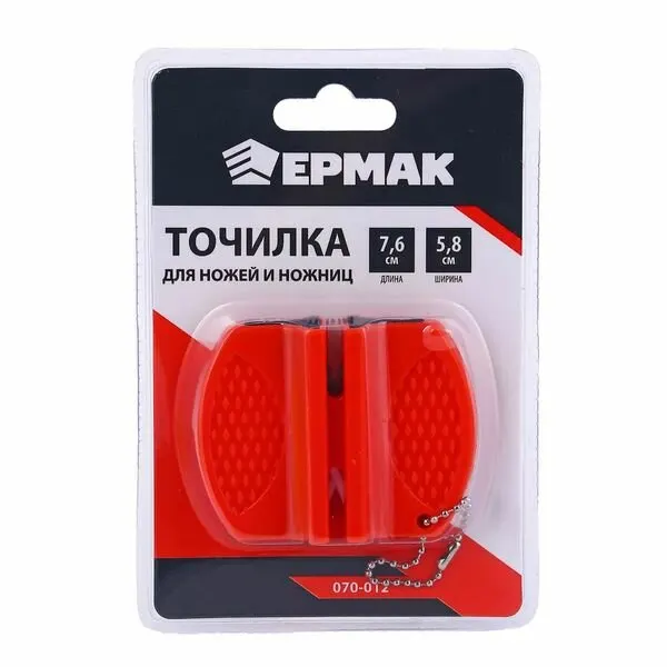 Точилка для ножей/ножниц ермак, вольфрамовая сталь, керамика, 5,8х7,6х2,4см