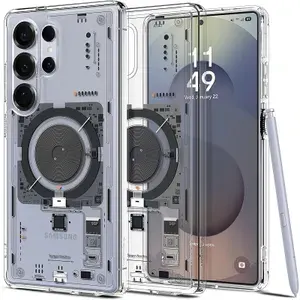 Чехол для мобильного телефона Spigen Samsung Galaxy S22 Ultra совместим с системами MagSafe, Ultra Hybrid MagFit (Qi2 Certified)