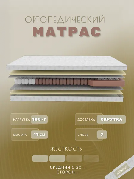 Матрас 70х190 ортопедический VitaSoon Balance Ck пружинный высота 17 см односпальный детский
