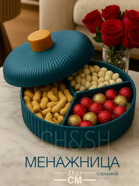 CH&SH Менажница с крышкой пластиковая для орехов