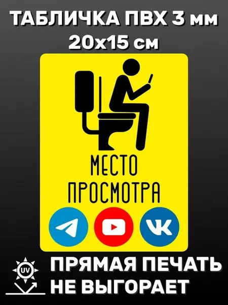 Табличка информационная Место просмотра 20х15 см