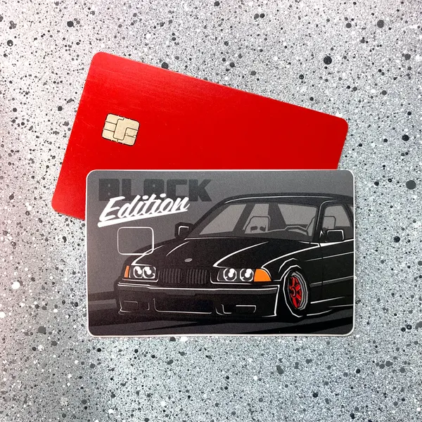 Наклейка на банковскую карту BMW E36 Black Edition