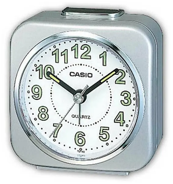 Будильник Casio TQ-143S-8DF, кварцевый, с подсветкой, настольный, пластик