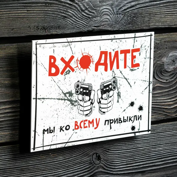 Декоративная табличка "Входите, мы ко всему привыкли"