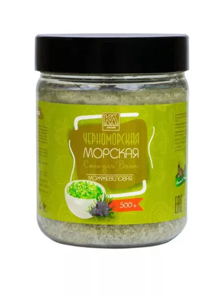 Соль морская для ванн "Можжевеловая", 500г, Крымская Линия