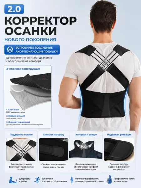 Корректор осанки для мужчин и женщин, ортопедический реклинатор для спины, корсет, унисекс - Корсеты и корректоры осанки