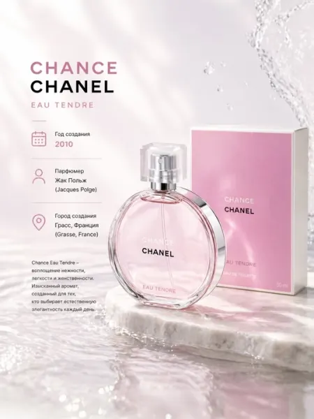 Chance Chanel, Eau Tendre, элегантный и неповторимый женский аромат, 100 мл