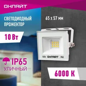 Прожектор светодиодный онлайт 90 131, 10 Вт, холодного света 6000К, IP65