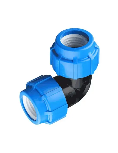 Отвод компрессионная ПЭ, Дн 25х90 гр, Ру 16, VALFEX 121001212525