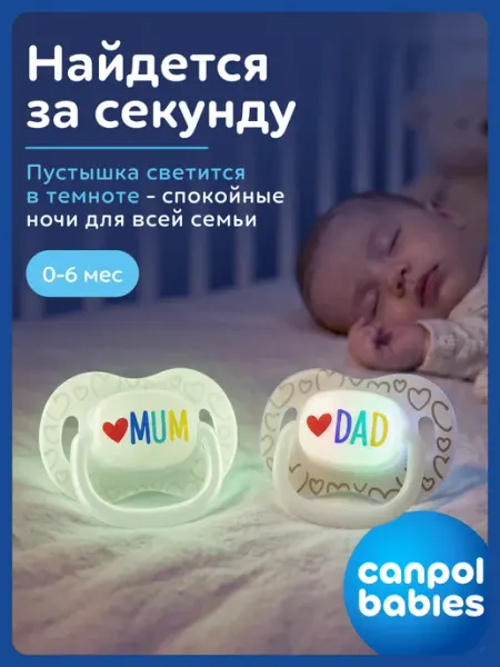 Соска пустышка силиконовая 0-6месяцев Canpol Babies