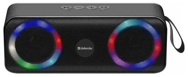 Колонка Блютуз, 10Вт, Light/FM/microSD/USB/AUX с подсветкой 1200mAh DEFENDER Q1 BT