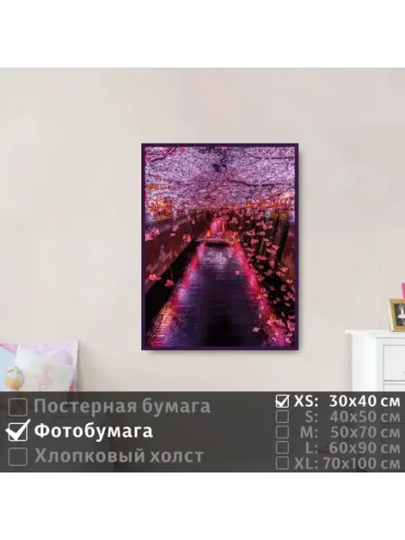 Постер на фотобумаге Весенняя Сакура В Токио, 30х40 см ПолиЦентр