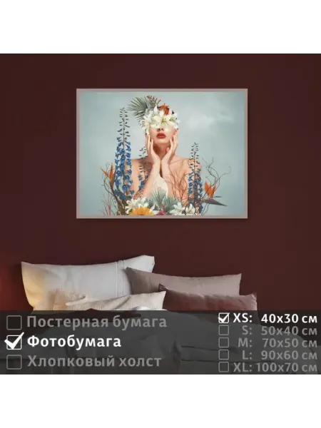 Постер на фотобумаге Девушка Цветок, 40х30 см ПолиЦентр