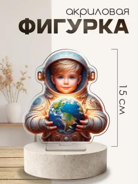Акриловая фигурка оформление День Космонавтики Земля Pul Art акрил