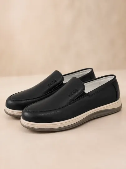 Классические черные лоферы для мальчиков – удобная школьная обувь Slip-On - Мокасины и слипоны для мальчиков