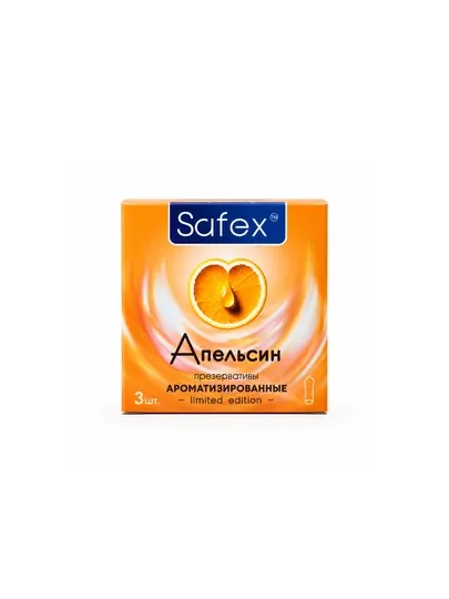 Презервативы Safex №3 со вкусами Клубника, Fruit Mix, Апельсин - Презервативы