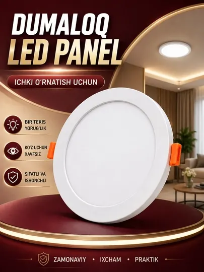 LED панель 24W, круглый встраиваемый потолочный светильник для дома - Светодиодные панели