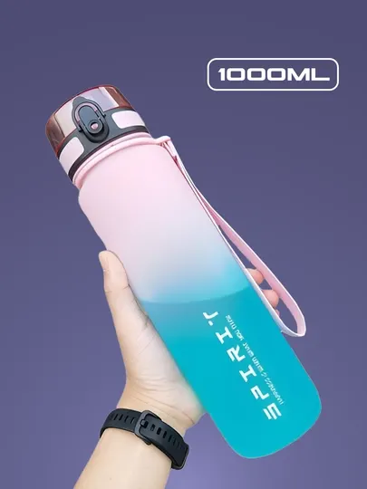Спортивная бутылка для воды, объемом 1000 мл, с удобным ремешком - Спортивные бутылки и шейкеры