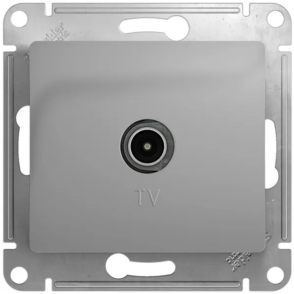 Розетка телевизионная оконечная TV алюминий Systeme Electric Glossa GSL000391