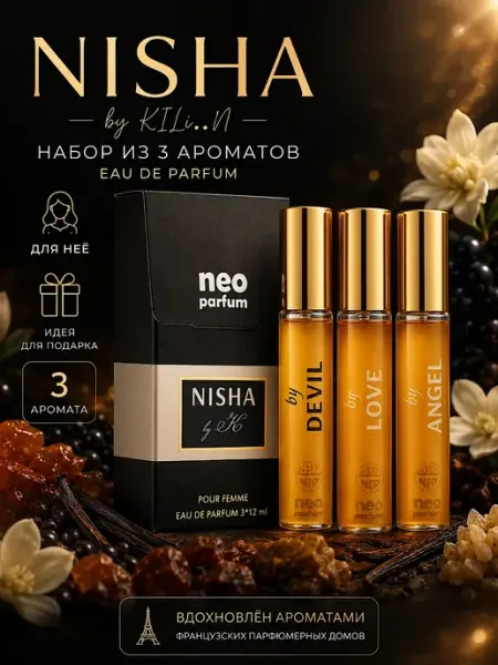 Набор духи женские Ниша от Кили. 3шт по 12мл подарок Neo Parfum