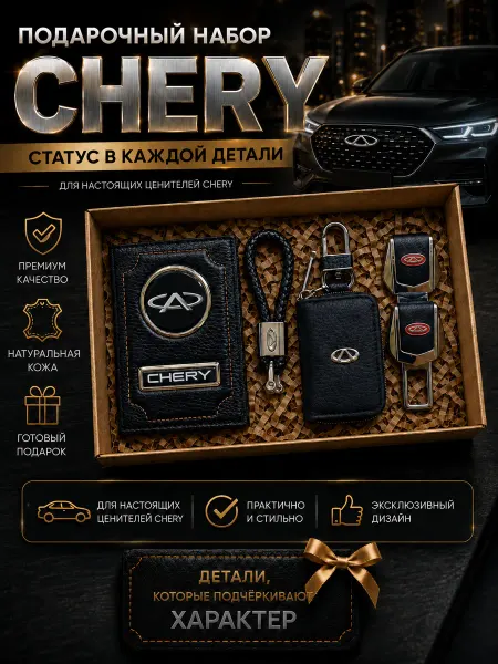 Oblozhka55 Обложка для автодокументов Chery, подарочный набор
