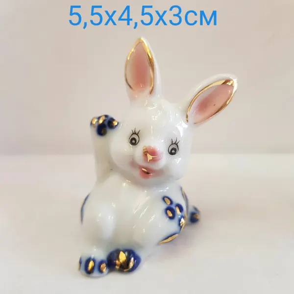 Фигурка декоративная "Кролик Луи-Привет!" мини 5,5х4,5х3см фарфор, 1444