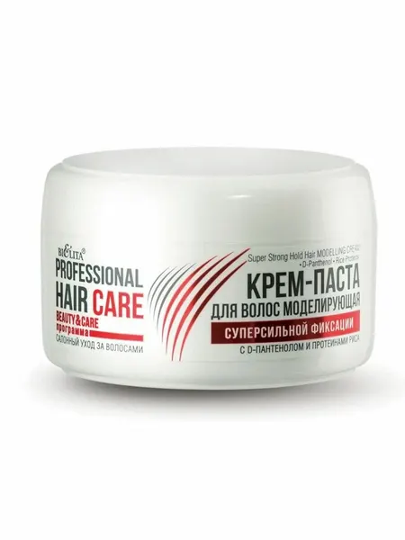Белита Hair Care крем-паста для волос моделирующая суперсильной фиксации с D-пантенолом и протеинами риса 85г